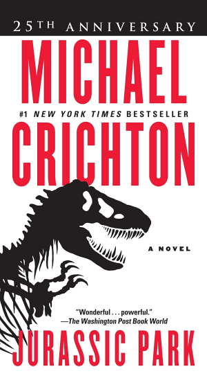 Cover image for Jurassic Park by Michael Crichton.